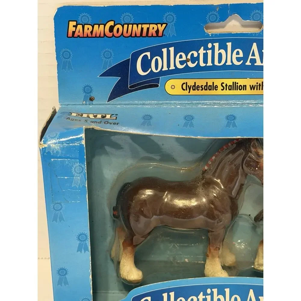 ERTL -Clydesdale Stallion With Foal 1995 Horse figurines NOS NIB VINTAGE